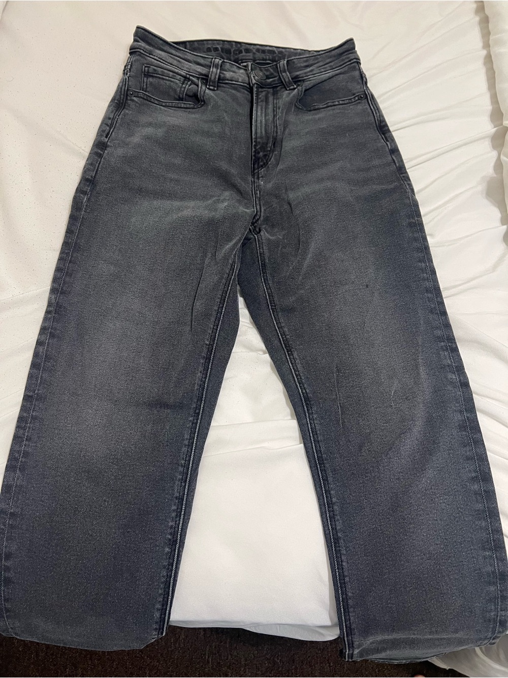 American Eagle Outfitters Women's Straight Leg Jeans - Washed Black